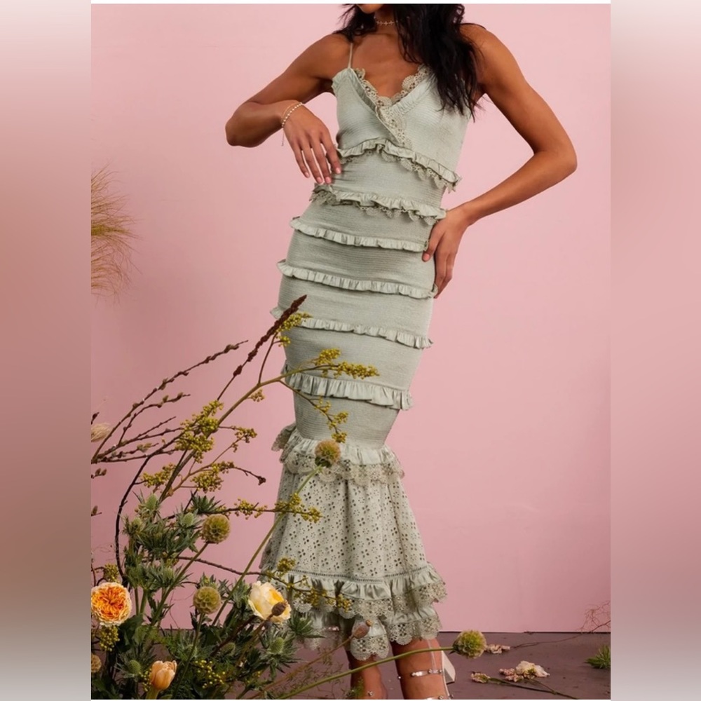 V. Chapman sage green dress Size 0